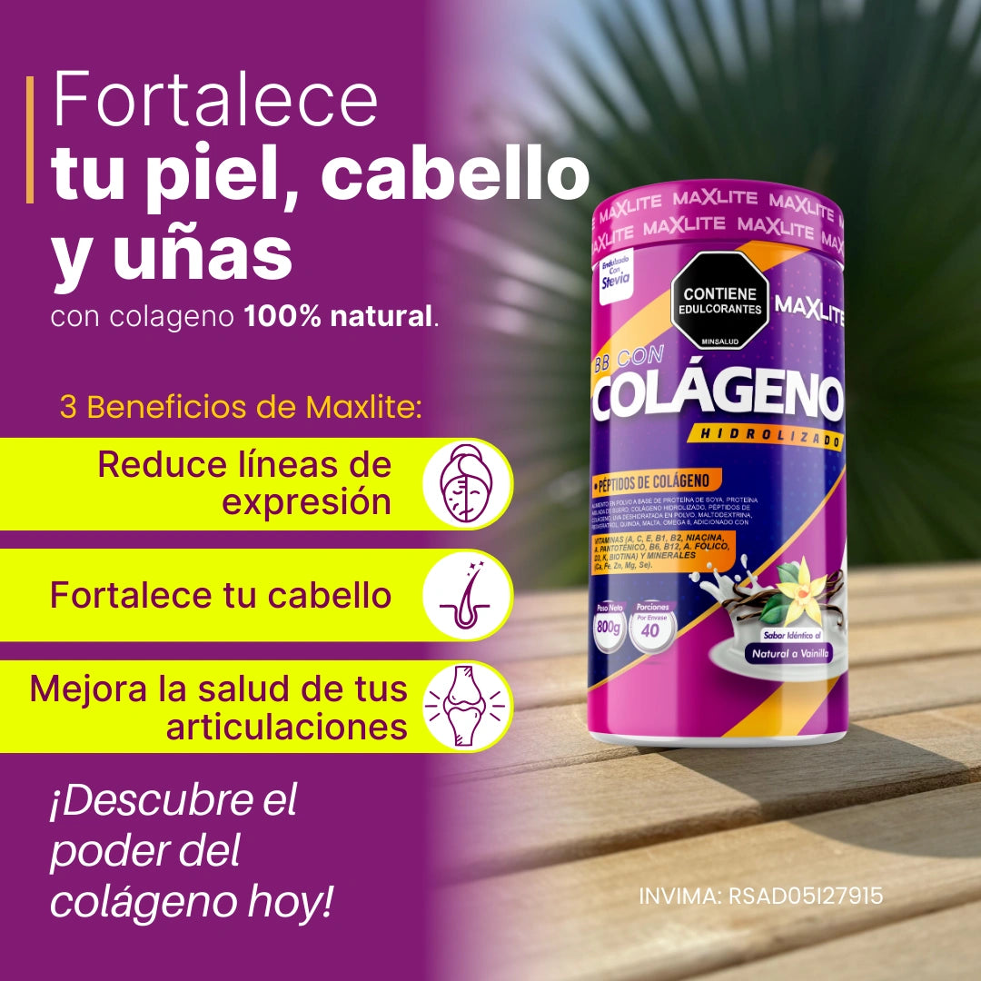 Colágeno Maxlite: Salud, Juventud y Energía en un solo batido.